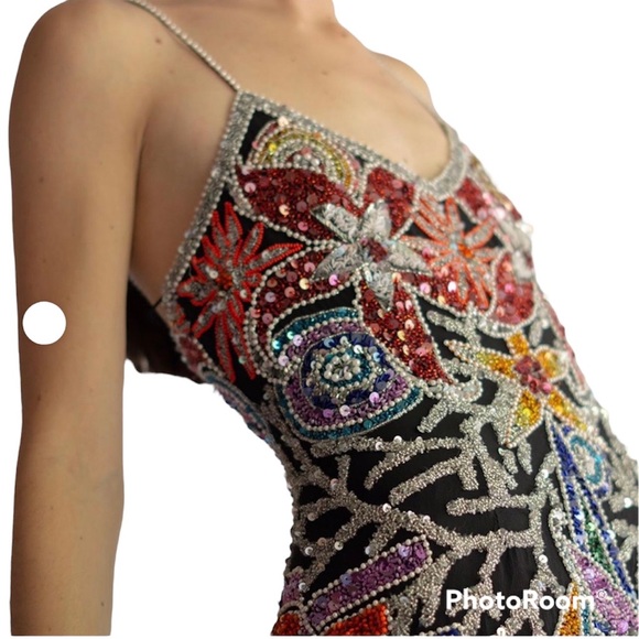 Vintage embellished beaded dress - Picture 3 of 12